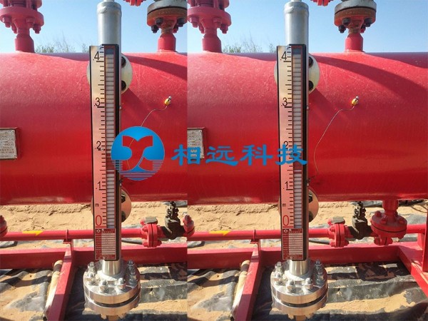 三項分離器設(shè)備磁翻板液位計現(xiàn)場安裝圖
